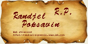 Ranđel Popsavin vizit kartica